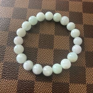 Natural Grade A Burma Jade Bead Stretch Bracelet